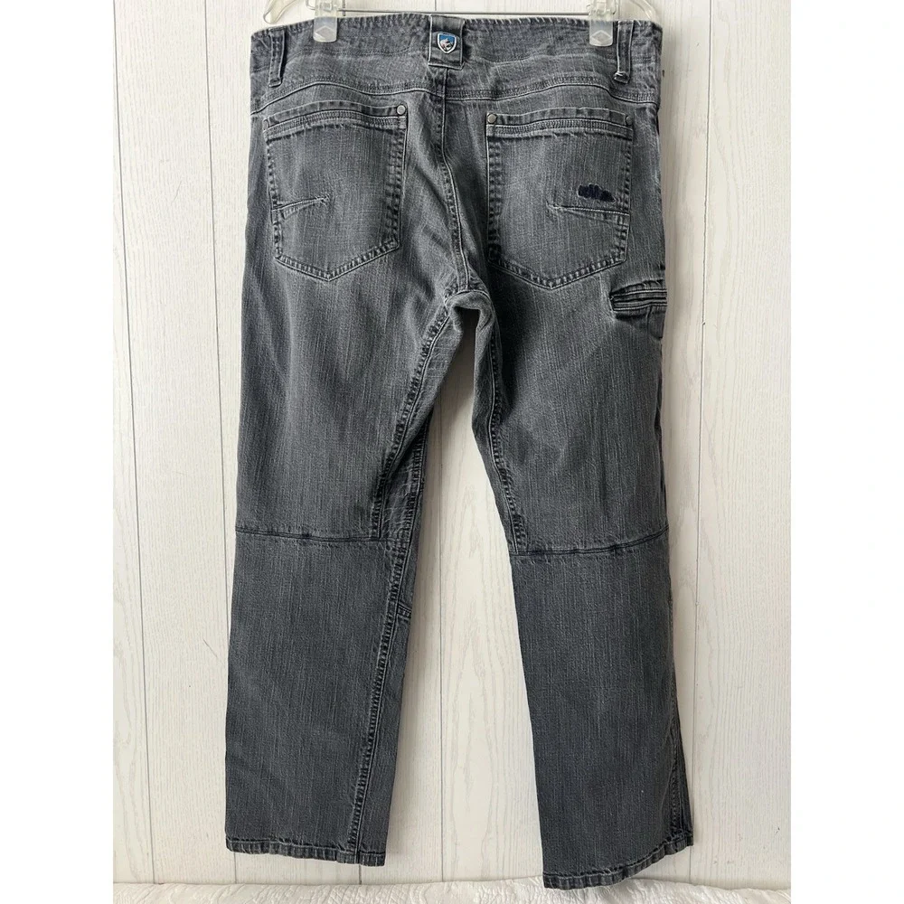 Kuhl Mens RIOT Pants Jeans Vintage Patina Dye 36x28 Faded Black Stretch Hiking